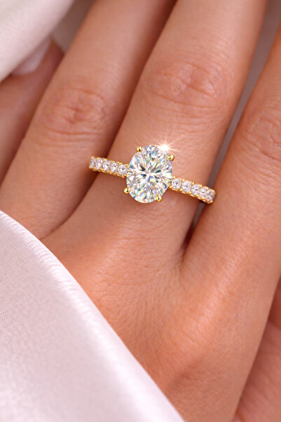 Laboratuvar Pırlantası Lp 0.99 karat oval kesim yüzük, sevgililer günü hediye...