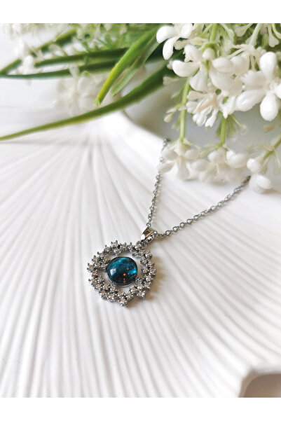 Halley Concept Zircon Stone Galaxy Steel Necklace