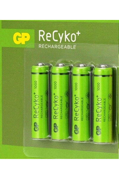 GP ReCyko 1000 mAh AAA Şarj Edilebilir İnce Kalem Pil 4'lü Paket
