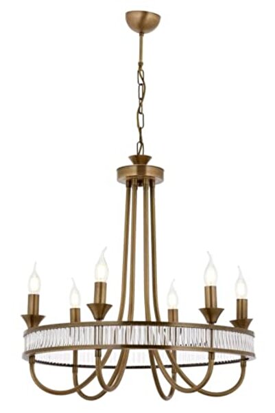 markentegra 60 cm Metal Kristal Avize, Eskitme Kaplama Tasarım