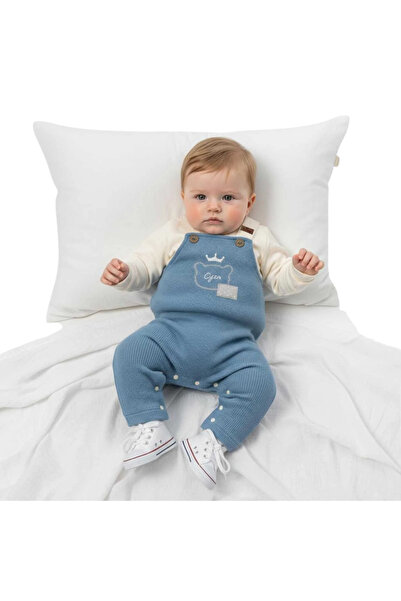 minicayzen ERKEK BEBEK KARELİ AYI NAKIŞLI SLOPET TULUM - %100 PAMUK