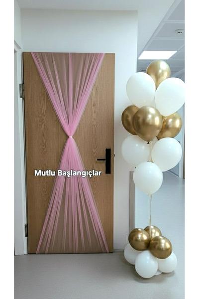 Mutlu Başlangıçlar Hastane Süsleme Kapı Tülü ,3 Metre Genişlikte Yoğun Görünü...