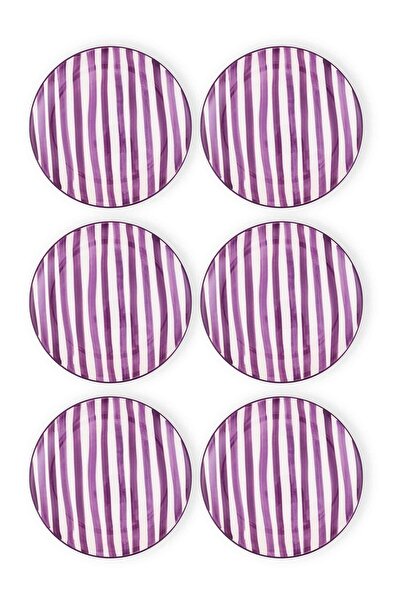 The Mia Joy0014 Joy 6-Piece Serving Plate Set Purple - 26 cm