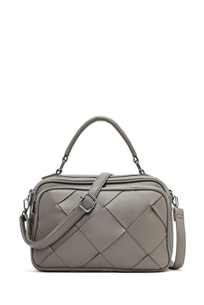 Derimod Women's Gray Long Strap Braided Shoulder Bag 26Pbd262829