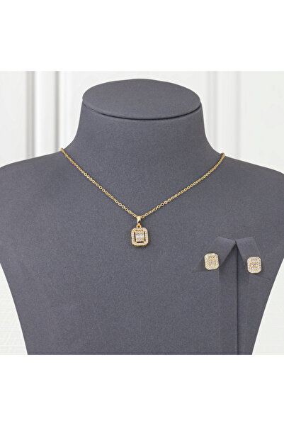 Generic طقم بديل الذهب الماسة الزركون