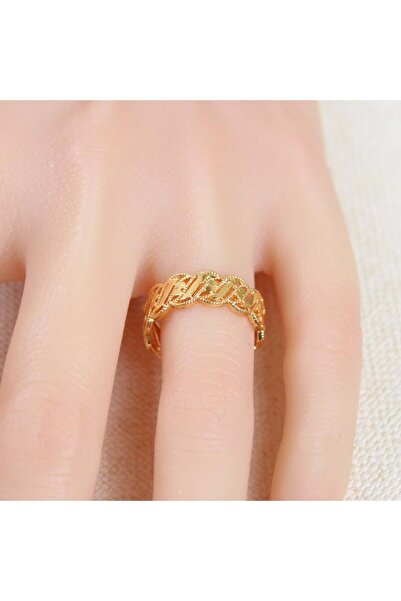 Generic دبلة بديل الذهب تصميم حلقات متداخلة - مقاس 8