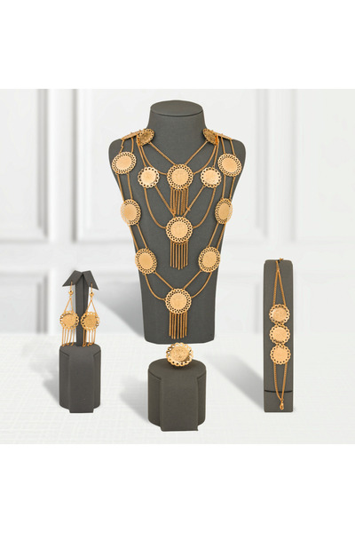 Generic طقم بديل الذهب جنيهات ملكي 3 خط لايسبب الحساسيه