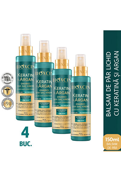Bioxcin Keratin Argan Repairing Liquid Conditioner 4x150 ML for Damaged Hair