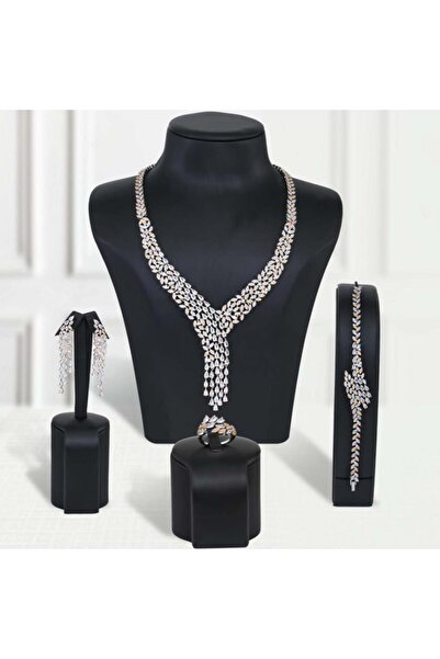 Generic طقم بديل الذهب إشراقة الذهب والفضة لايسبب الحساسيه