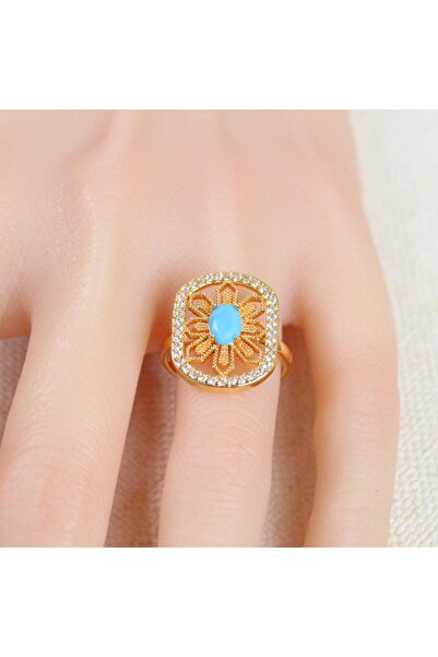 Generic خاتم بديل الذهب حجر الفيروز