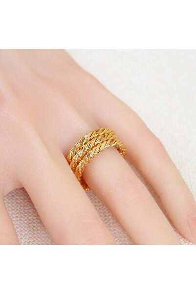 Generic خاتم بديل الذهب حبال الفخامة - مقاس 6