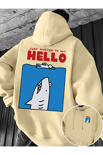 Rayan & Hoor Style Unisex Hello Printed Hooded Sweatshirt