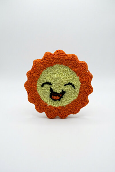 Runades Handmade Smiling Sun Figured Punch Coaster Decorative Special Design ...