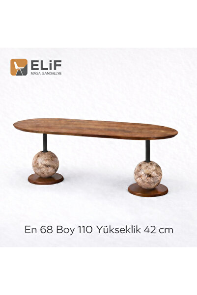 ELİF SANDALYE Eliptik Orta Sehpa 110x60 cm – Küre Ayaklı Modern Salon Sehpası