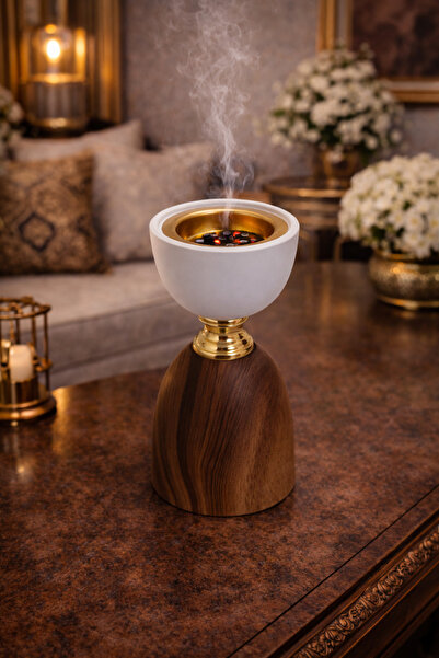 Generic A luxurious incense burner with a wooden base – a touch of elegance f...