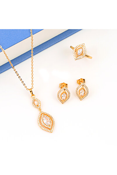 Generic طقم دمعة الاماس المزدوجة بديل الذهب