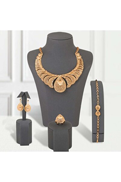 Generic طقم بديل الذهب درة الياقوت لايسبب الحساسيه