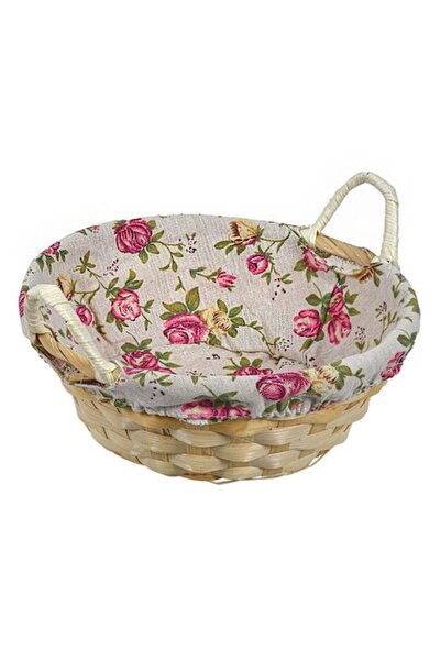 OEM Coș decorativ de Paște cu material floral Ø23x8cm
