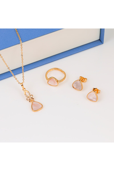 Generic طقم لؤلؤة الأنوثة بديل الذهب لايسبب الحساسيه