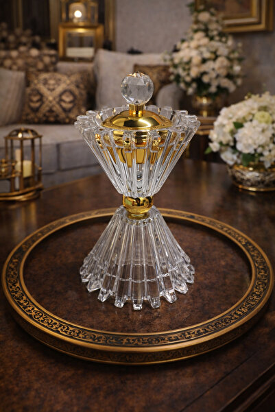 Generic A luxurious crystal incense burner with a modern touch – an elegant c...