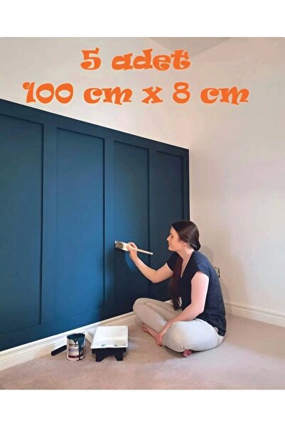 MİMES Iskandinav Duvar Çıtası 5 Adet 100 Cm x 8 Cm Dekoratif Duvar Çıtası Boy...
