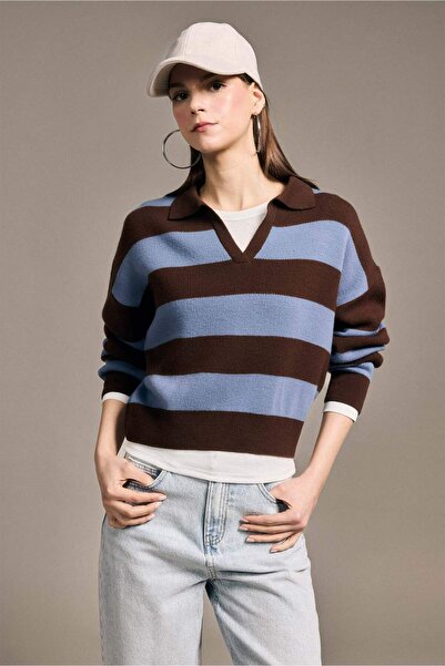 DeFacto Oversized Color Block Sweater H3657Ax26Sp