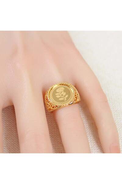 Generic خاتم بديل الذهب ختم الورد لايسبب الحساسيه - مقاس يأتي الخاتم مفتوح من...