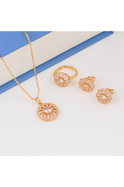 Generic طقم إشراقة الذهب بديل الذهب لايسبب الحساسيه