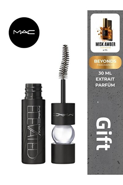 M.A.C ماسكارا سوداء صغيرة الحجم لرفع وتكثيف الرموش مع تأثير المروحة + عطر بيو...