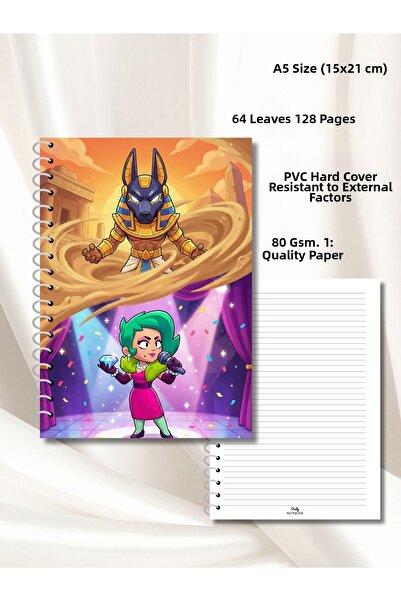 daily notebook دفتر ملاحظات فاينكس وولا A5 مسطر، 128 صفحة، غلاف متين من مادة PVC