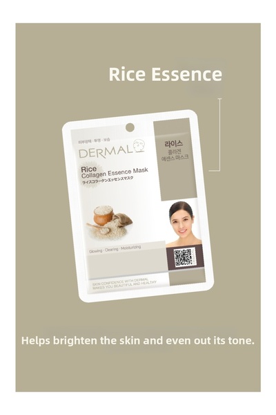 Dermal Purifying, Moisturizing and Tone Equalizing Rice Extract Collagen Mask 23 Gr 5 Pieces