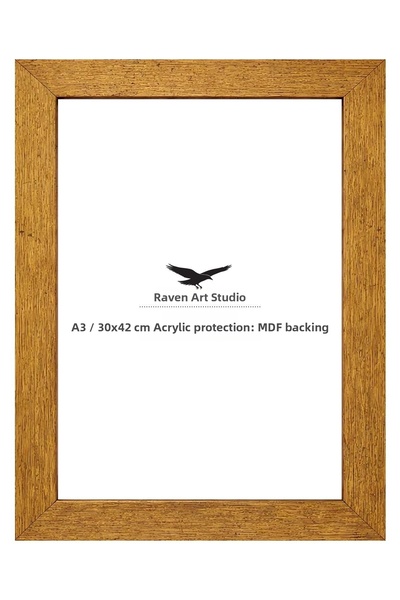Raven Art Studio Μοντέρνο A3-30x42cm Αντικέ Χρυσό Προστατευμένο Άθραυστο Γυαλ...
