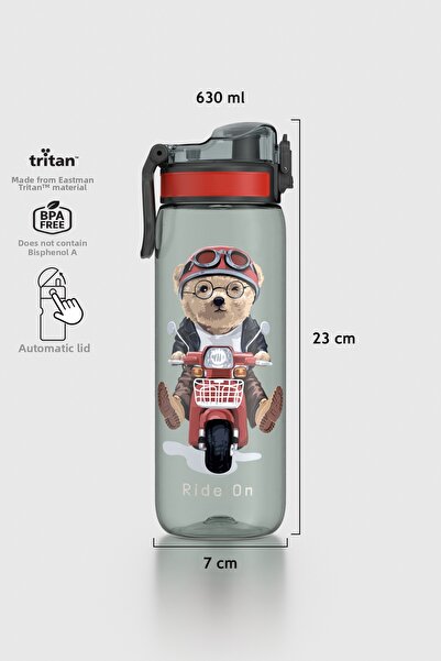 Renga زجاجة مياه للأطفال من ريبو-إكس منقوشة سعة 630 مل من التريتان 912163 بال...