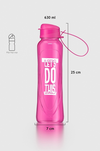 Renga زجاجة مياه سكاي منقوشة سعة 630 مل مع حزام حمل قابل للإزالة 912062 فوشيا