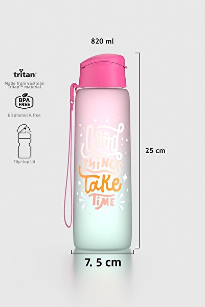 Renga قارورة بيرا ذات نمط كتابي مزدوج اللون سعة 820 مل مع حزام، مصنوعة من الت...