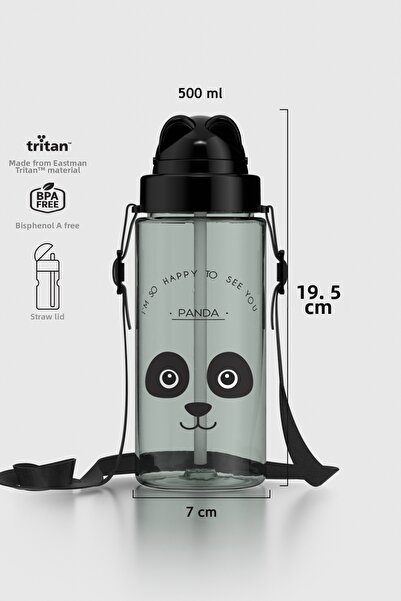 Renga زجاجة مياه تافاي منقوشة للأطفال سعة 500 مل مصنوعة من التريتان مع حزام و...