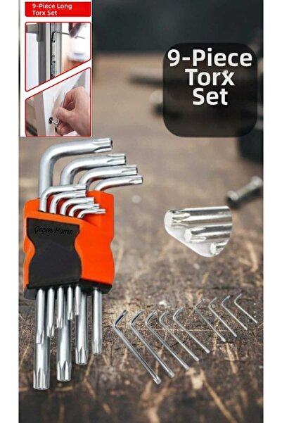 ÇEÇEN HOME 9 Piece Stainless Steel Long Torx Allen Set, Allen Wrench Set, All...