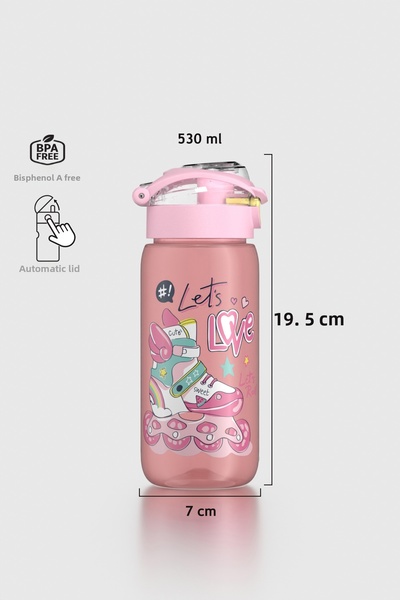 Renga Saga Patterned 530 ml Children's Water Bottle 912174 Pink-Yellow