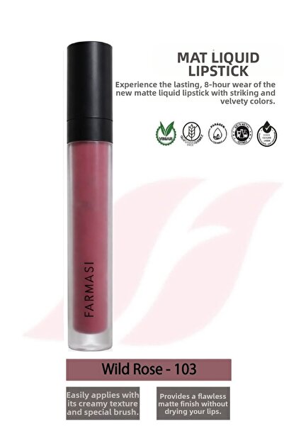 Farmasi أحمر شفاه سائل مطفي 4 ملوايلد روز 103