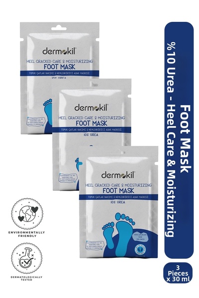 Dermokil Heel Crack Care & Moisturizing Foot Mask Containing 10% Urea 30 ml X...