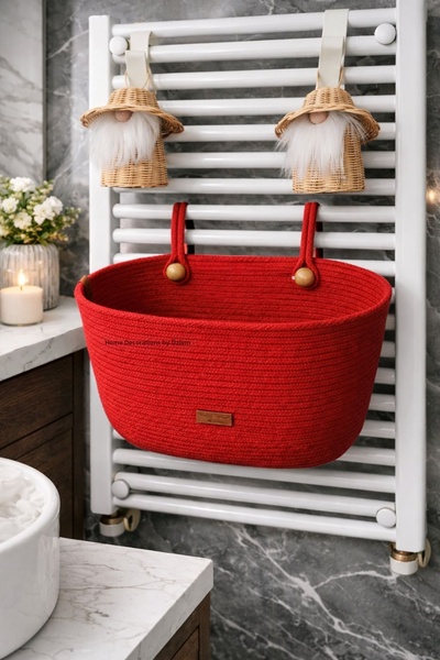 home decors by özlem Hanging Organizer Basket Multi-Purpose Basket Wicker Bas...