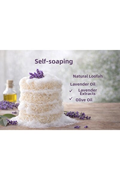 Lavandula Natural Pumpkin Fiber with Its Own Soap (Enriched with Lavender and...