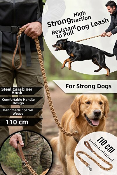 pasiole حزام مشي للكلاب - جلد متين، طوق مشي قوي للكلاب من السلالات الكبيرة وا...