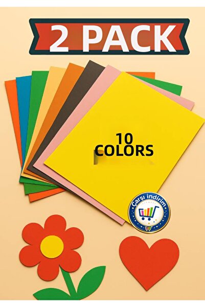 nistabolje A4 Color Background Cardboard 23X34 10 Pieces (Pack of 2) 10 Colors
