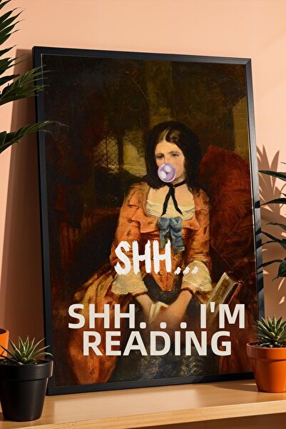 Saturn SHH I'm Reading Tablou înrămat Portret clasic Femeie citind o carte De...