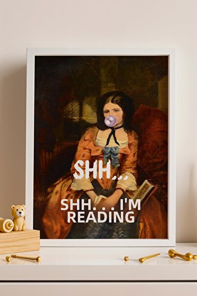 Saturn SHH I'm Reading Tablou înrămat Portret clasic Femeie citind o carte De...