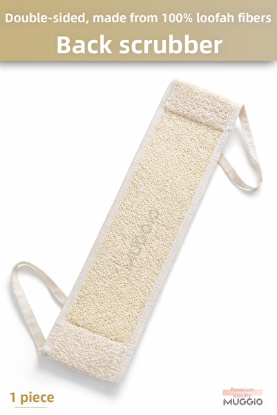 Muggio ليفة استحمام للظهر مزدوجة الجوانب مصنوعة من الليف الطبيعي 100%