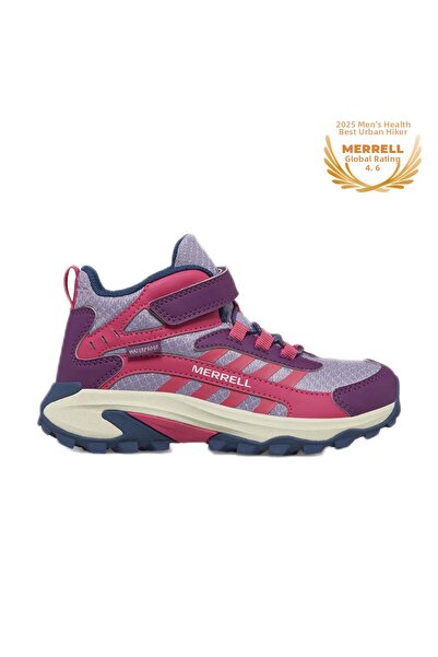 Merrell Moab Speed 2 Mid A/C Wtrpf Kids Navy Blue Boots Unisex Children's Boo...