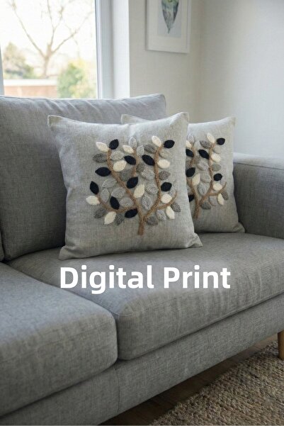 Hayal Dekoratif غطاء وسادة مزخرف بنمط ثلاثي الأبعاد مكون من مطبوع أوراق زهور ...