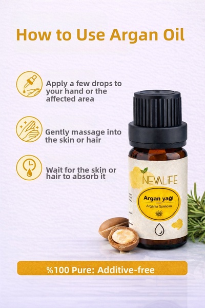 NEVA LİFE 100% Pure Argan Oil – Cold Pressed – Natural Care Oil – 10 ml